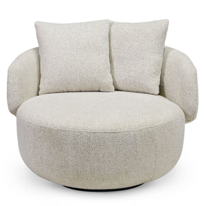 Karolie Swivel Chair With Plush Fabric And High-Density Foam, Wood & Metal Frame For Cozy Seating