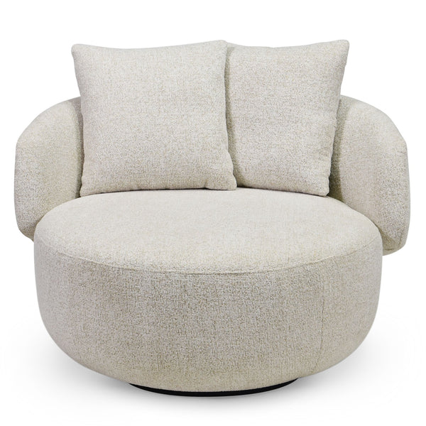 Karolie Swivel Chair With Plush Fabric And High-Density Foam, Wood & Metal Frame For Cozy Seating
