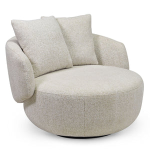 Karolie Swivel Chair With Plush Fabric And High-Density Foam, Wood & Metal Frame For Cozy Seating