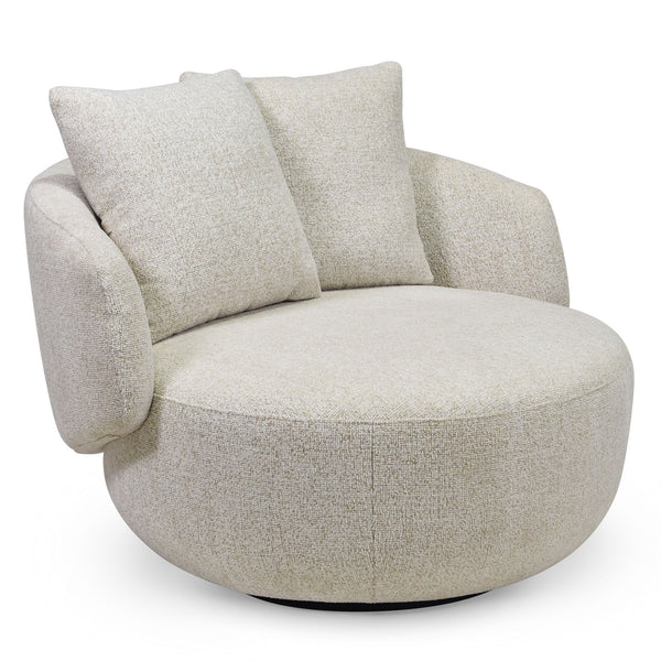 Karolie Swivel Chair With Plush Fabric And High-Density Foam, Wood & Metal Frame For Cozy Seating