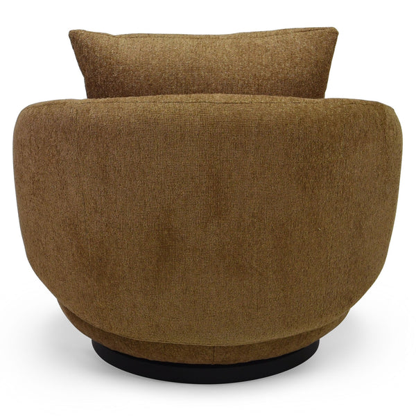 Hannalisa Swivel Chair With Wood Accents And Metal Base, Ergonomic Foam Cushioning, 360° Motion