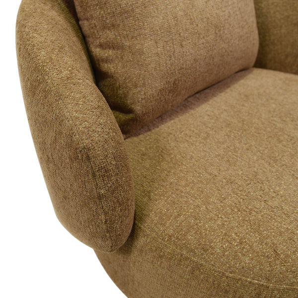 Hannalisa Swivel Chair With Wood Accents And Metal Base, Ergonomic Foam Cushioning, 360° Motion
