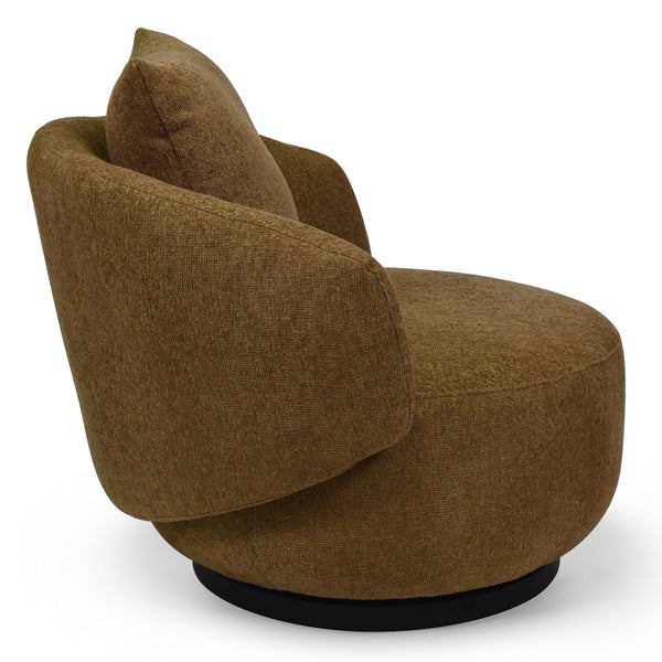 Hannalisa Swivel Chair With Wood Accents And Metal Base, Ergonomic Foam Cushioning, 360° Motion