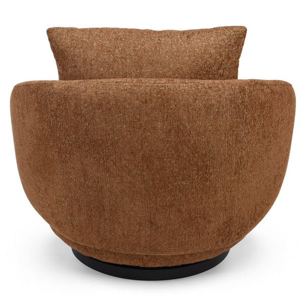 Hannalisa Swivel Chair With Wood Accents And Metal Base, Ergonomic Foam Cushioning, 360° Motion