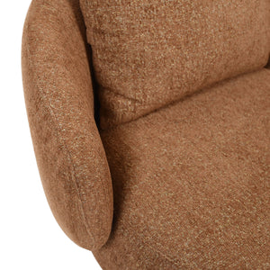 Hannalisa Swivel Chair With Wood Accents And Metal Base, Ergonomic Foam Cushioning, 360° Motion