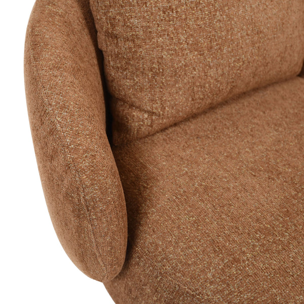 Hannalisa Swivel Chair With Wood Accents And Metal Base, Ergonomic Foam Cushioning, 360° Motion