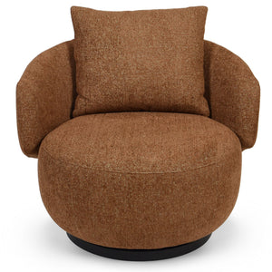 Hannalisa Swivel Chair With Wood Accents And Metal Base, Ergonomic Foam Cushioning, 360° Motion