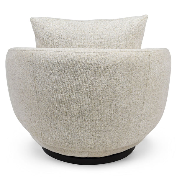 Hannalisa Swivel Chair With Wood Accents And Metal Base, Ergonomic Foam Cushioning, 360° Motion