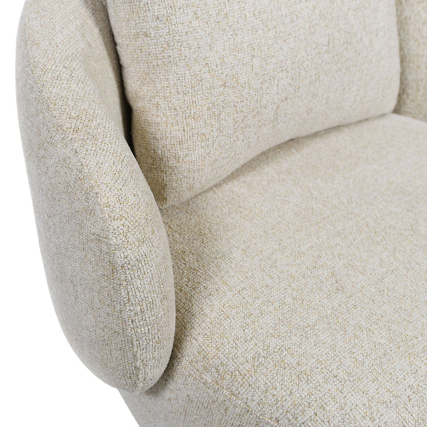 Hannalisa Swivel Chair With Wood Accents And Metal Base, Ergonomic Foam Cushioning, 360° Motion