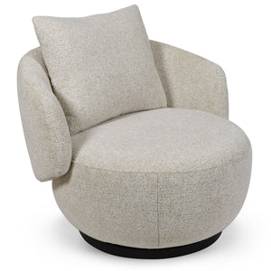 Hannalisa Swivel Chair With Wood Accents And Metal Base, Ergonomic Foam Cushioning, 360° Motion