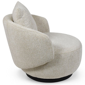 Hannalisa Swivel Chair With Wood Accents And Metal Base, Ergonomic Foam Cushioning, 360° Motion