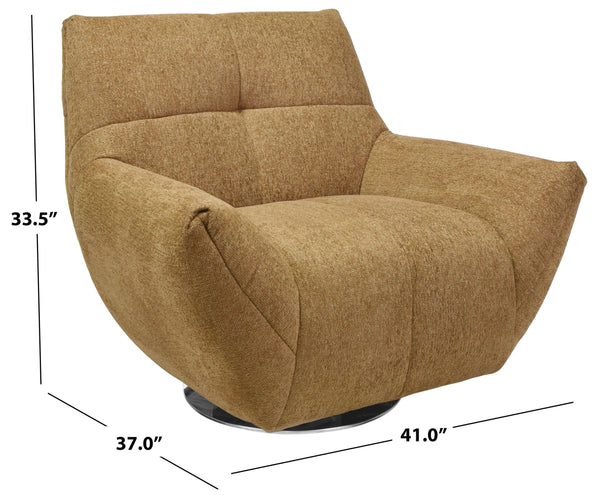 Layletta Swivel Chair With Plush Foam Upholstery, Solid Wood Frame & 360° Metal Base For Comfort And Style