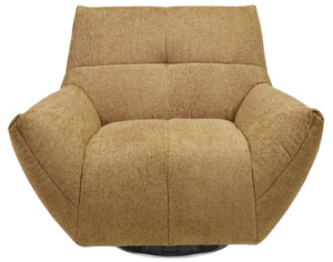 Layletta Swivel Chair With Plush Foam Upholstery, Solid Wood Frame & 360° Metal Base For Comfort And Style