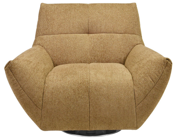 Layletta Swivel Chair With Plush Foam Upholstery, Solid Wood Frame & 360° Metal Base For Comfort And Style
