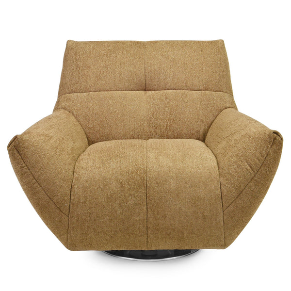 Layletta Swivel Chair With Plush Foam Upholstery, Solid Wood Frame & 360° Metal Base For Comfort And Style