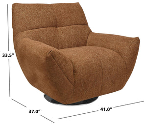Layletta Swivel Chair With Plush Foam Upholstery, Solid Wood Frame & 360° Metal Base For Comfort And Style