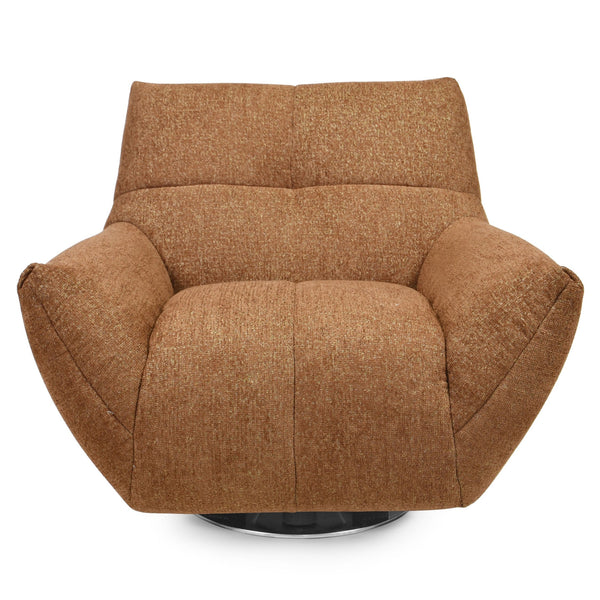 Layletta Swivel Chair With Plush Foam Upholstery, Solid Wood Frame & 360° Metal Base For Comfort And Style