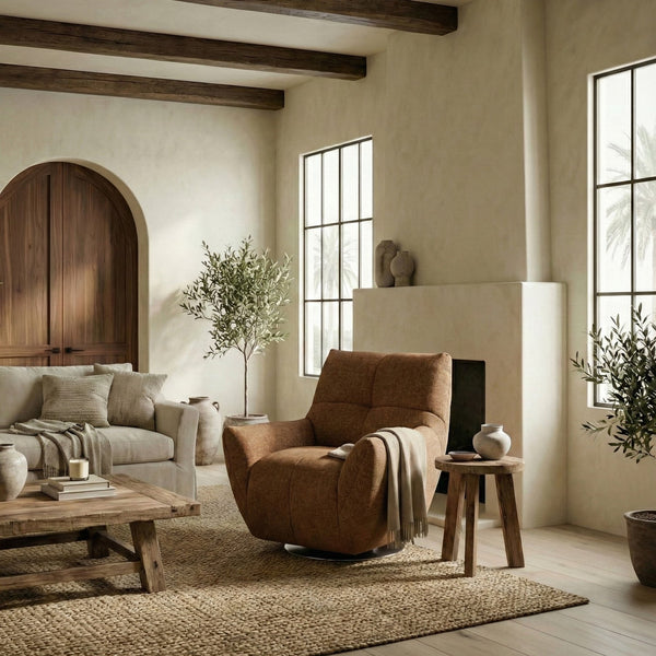 Layletta Swivel Chair With Plush Foam Upholstery, Solid Wood Frame & 360° Metal Base For Comfort And Style