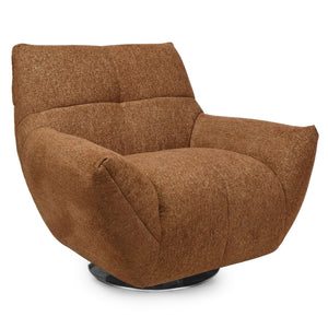 Layletta Swivel Chair With Plush Foam Upholstery, Solid Wood Frame & 360° Metal Base For Comfort And Style