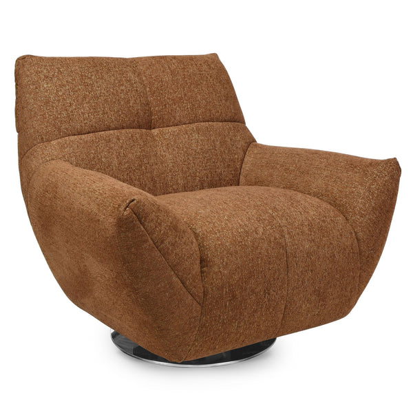Layletta Swivel Chair With Plush Foam Upholstery, Solid Wood Frame & 360° Metal Base For Comfort And Style