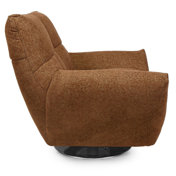 Layletta Swivel Chair With Plush Foam Upholstery, Solid Wood Frame & 360° Metal Base For Comfort And Style