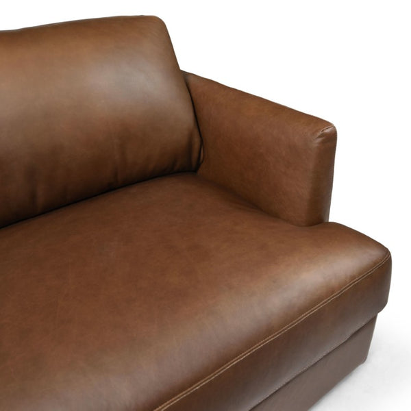 Safavieh Gustav Top Grain Leather L-Shaped Sectional for Spacious Living Room Gatherings SFV2413A-5BX
