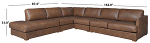 Safavieh Gustav Top Grain Leather L-Shaped Sectional for Spacious Living Room Gatherings SFV2413A-5BX