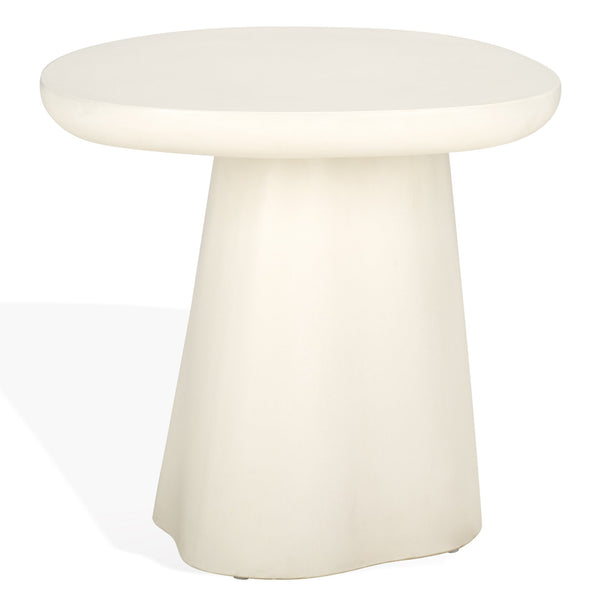 Safavieh Jasbriella Concrete Accent Table In Ivory - Elegant Minimalist Design For Modern Living Spaces Ivory Cast Gfrc Concrete ,Metal Sfv2600a-2bx