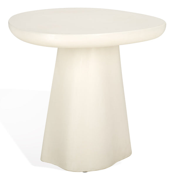 Safavieh Jasbriella Concrete Accent Table In Ivory - Elegant Minimalist Design For Modern Living Spaces Ivory Cast Gfrc Concrete ,Metal Sfv2600a-2bx