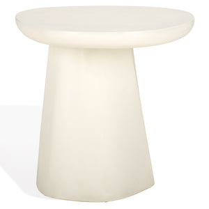 Safavieh Jasbriella Concrete Accent Table In Ivory - Elegant Minimalist Design For Modern Living Spaces Ivory Cast Gfrc Concrete ,Metal Sfv2600a-2bx