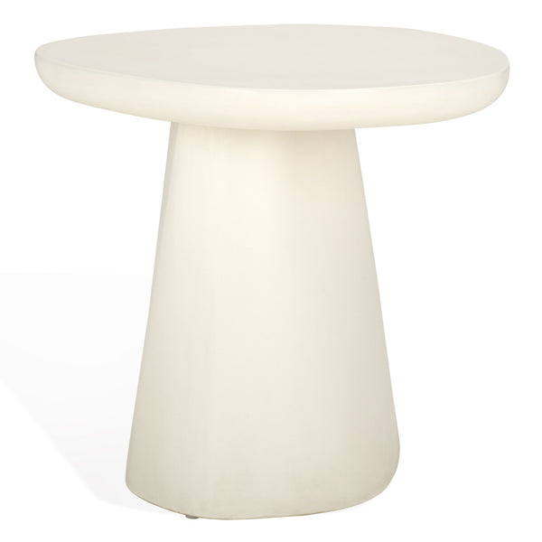 Safavieh Jasbriella Concrete Accent Table In Ivory - Elegant Minimalist Design For Modern Living Spaces Ivory Cast Gfrc Concrete ,Metal Sfv2600a-2bx