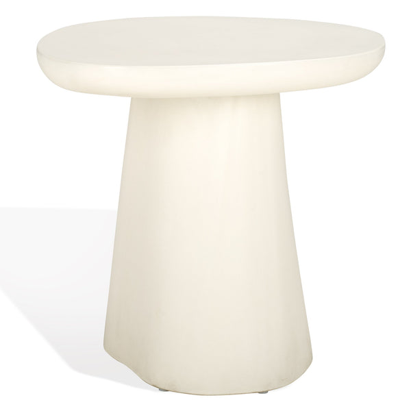 Safavieh Jasbriella Concrete Accent Table In Ivory - Elegant Minimalist Design For Modern Living Spaces Ivory Cast Gfrc Concrete ,Metal Sfv2600a-2bx