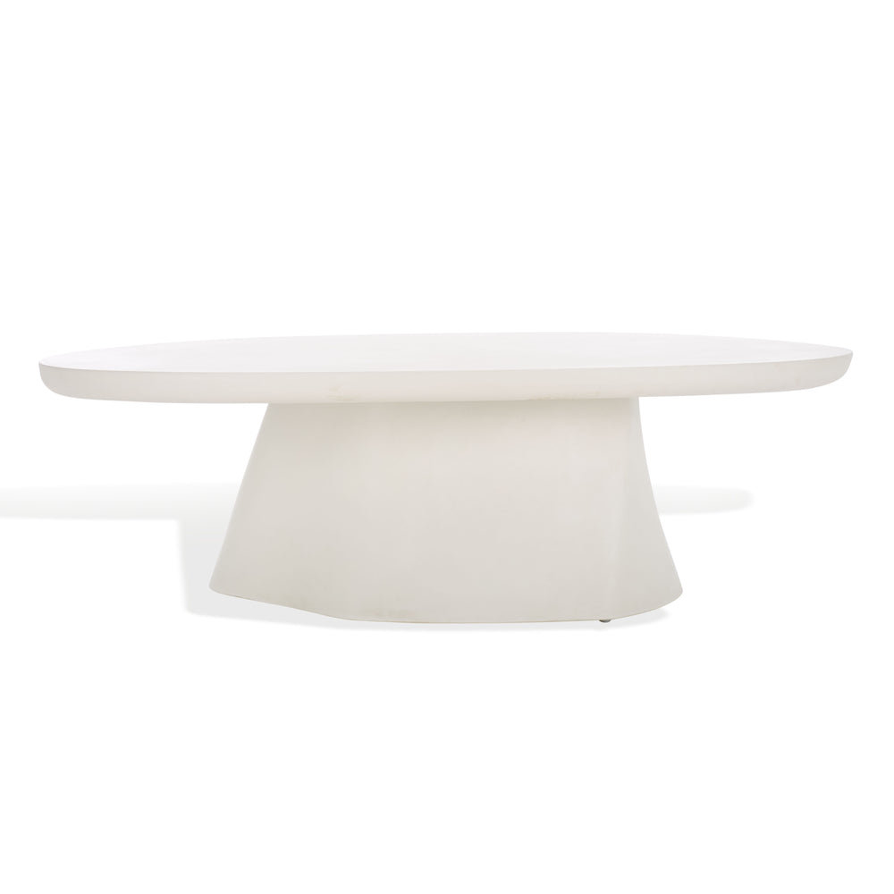Safavieh Jasbriella Elegant Concrete Coffee Table In Ivory - Modern Minimalist Design For Indoor & Outdoor Use Ivory Cast Gfrc Concrete ,Metal Sfv2601a-2bx