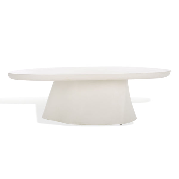 Safavieh Jasbriella Elegant Concrete Coffee Table In Ivory - Modern Minimalist Design For Indoor & Outdoor Use Ivory Cast Gfrc Concrete ,Metal Sfv2601a-2bx
