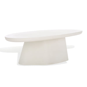 Safavieh Jasbriella Elegant Concrete Coffee Table In Ivory - Modern Minimalist Design For Indoor & Outdoor Use Ivory Cast Gfrc Concrete ,Metal Sfv2601a-2bx