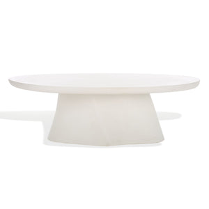 Safavieh Jasbriella Elegant Concrete Coffee Table In Ivory - Modern Minimalist Design For Indoor & Outdoor Use Ivory Cast Gfrc Concrete ,Metal Sfv2601a-2bx