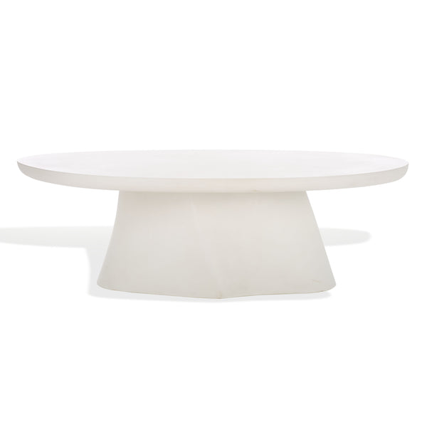 Safavieh Jasbriella Elegant Concrete Coffee Table In Ivory - Modern Minimalist Design For Indoor & Outdoor Use Ivory Cast Gfrc Concrete ,Metal Sfv2601a-2bx