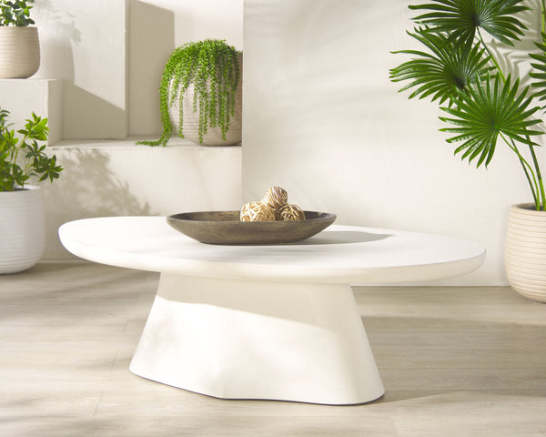 Safavieh Jasbriella Elegant Concrete Coffee Table In Ivory - Modern Minimalist Design For Indoor & Outdoor Use Ivory Cast Gfrc Concrete ,Metal Sfv2601a-2bx