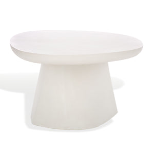 Safavieh Jasbriella Elegant Concrete Coffee Table In Ivory - Modern Minimalist Design For Indoor & Outdoor Use Ivory Cast Gfrc Concrete ,Metal Sfv2601a-2bx