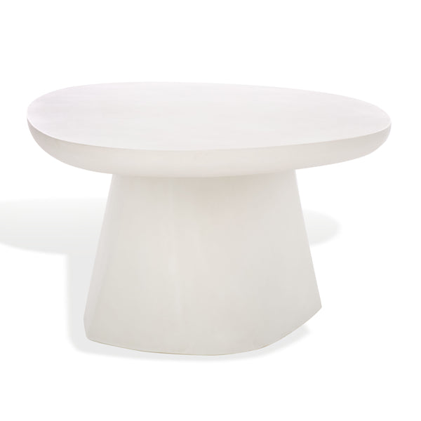 Safavieh Jasbriella Elegant Concrete Coffee Table In Ivory - Modern Minimalist Design For Indoor & Outdoor Use Ivory Cast Gfrc Concrete ,Metal Sfv2601a-2bx