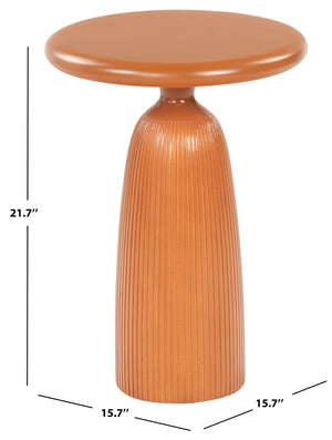 Safavieh Oskar Round Concrete Accent Table - Stylish, Durable Design For Modern Home Decor & Versatile Use Brown Cast Gfrc Concrete ,Metal Sfv2604a-2bx