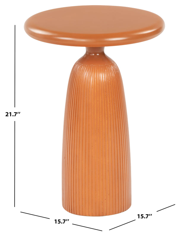 Safavieh Oskar Round Concrete Accent Table - Stylish, Durable Design For Modern Home Decor & Versatile Use Brown Cast Gfrc Concrete ,Metal Sfv2604a-2bx