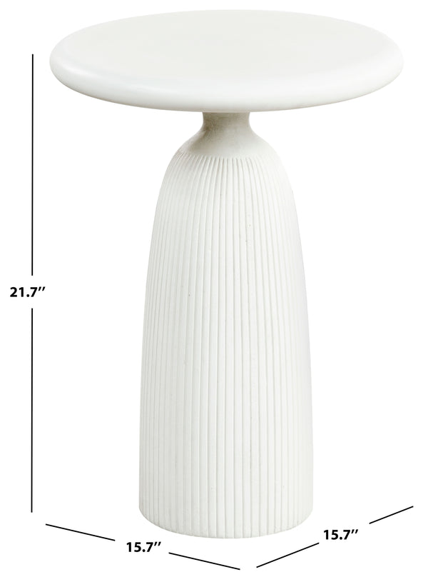 Safavieh Oskar Round Concrete Accent Table - Stylish, Durable Design For Modern Home Decor & Versatile Use Ivory Cast Gfrc Concrete ,Metal Sfv2604b-2bx