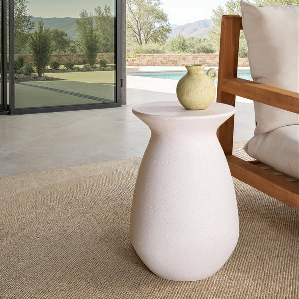 Safavieh DYNAH Concrete Accent Table - Ivory Minimalist Design for Stylish Living Spaces & Versatile Use SFV2605A
