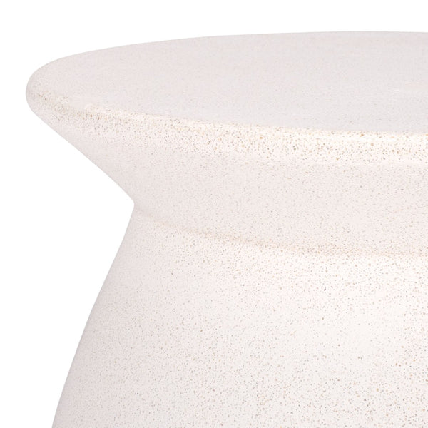 Safavieh FLANAGAN Round Accent Table in Ivory - Stylish GFRC Concrete Design for Living Room & Bedroom Decor SFV2606A