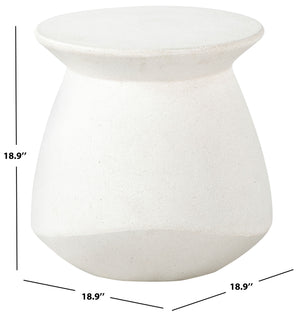 Safavieh Flanagan Round Accent Table In Ivory - Durable Gfrc Concrete For Modern Living & Office Spaces Ivory Cast Gfrc Concrete Sfv2606a