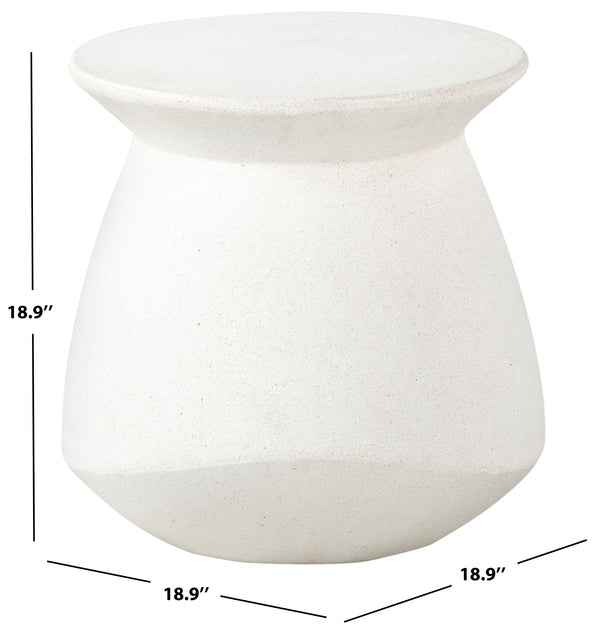 Safavieh Flanagan Round Accent Table In Ivory - Durable Gfrc Concrete For Modern Living & Office Spaces Ivory Cast Gfrc Concrete Sfv2606a