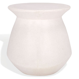 Safavieh FLANAGAN Round Accent Table in Ivory - Stylish GFRC Concrete Design for Living Room & Bedroom Decor SFV2606A