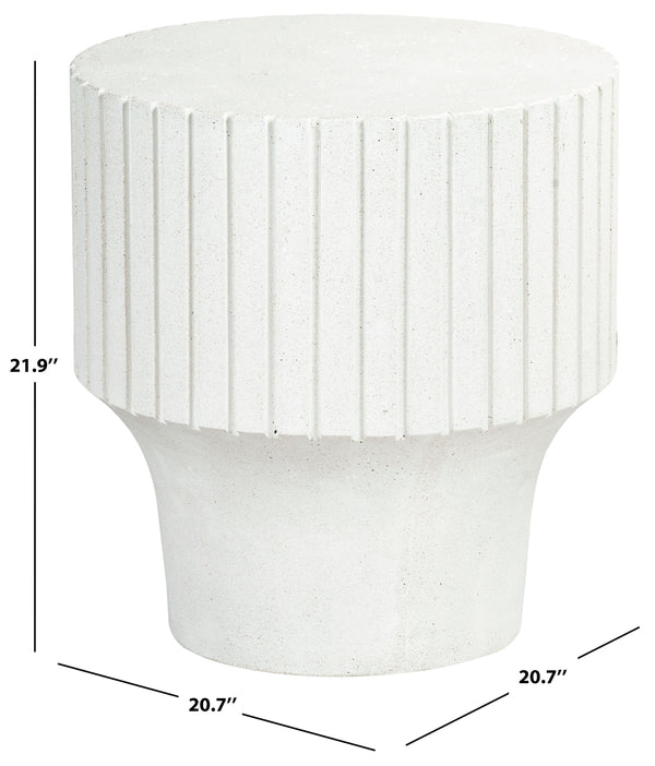 Safavieh Einstein Round Accent Table In Elegant Ivory - Contemporary Design, Durable Gfrc Concrete Beauty Ivory Cast Gfrc Concrete Sfv2607a