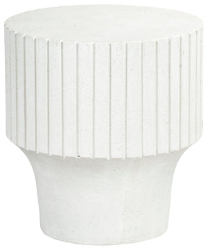 Safavieh Einstein Round Accent Table In Elegant Ivory - Contemporary Design, Durable Gfrc Concrete Beauty Ivory Cast Gfrc Concrete Sfv2607a